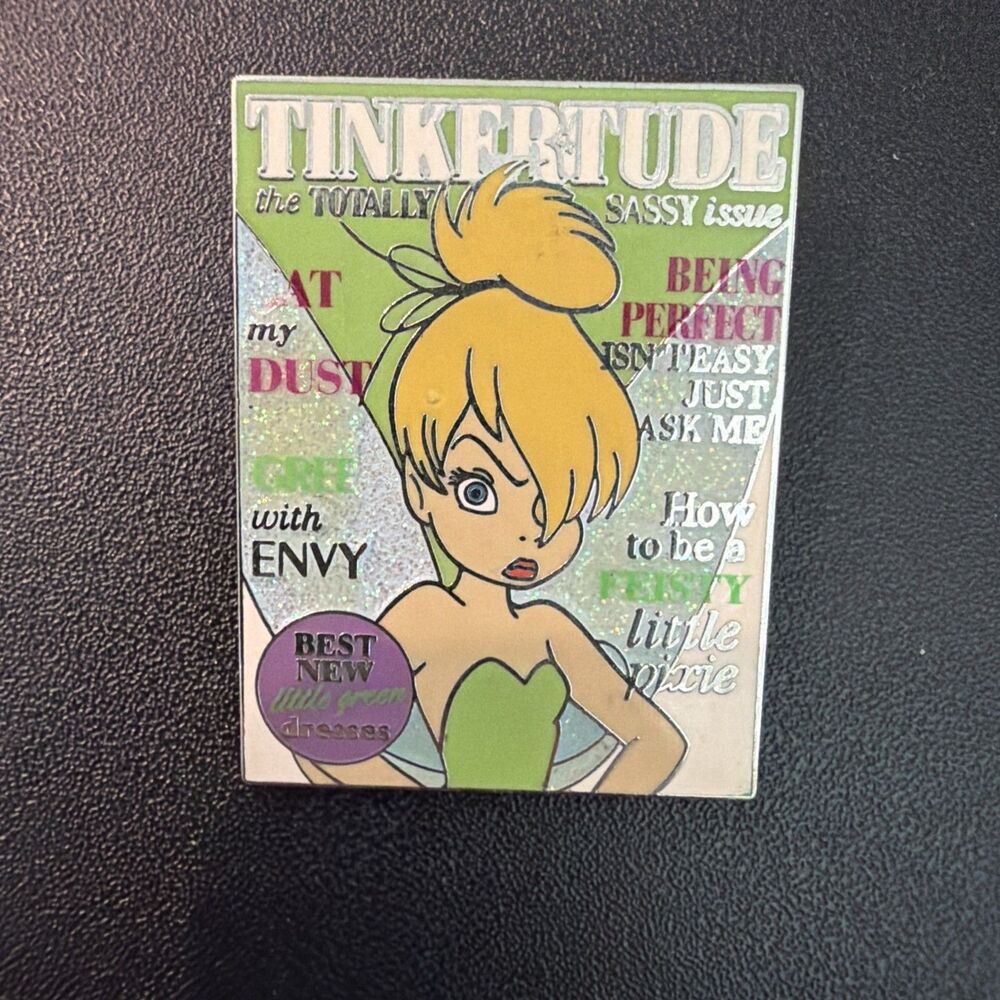 Tinkertude Magazine Cover Eat My Dust Feisty Pixie Tinker Bell Disney Pin USED